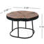 Table basse centrale irrégulière de 68,5 cm (27 po) avec plateau, finition bois rustique, structure en métal noir, charge maximale de 60 kg (132 lb), idéale pour un coin créatif. Des tons contemporains et naturels.