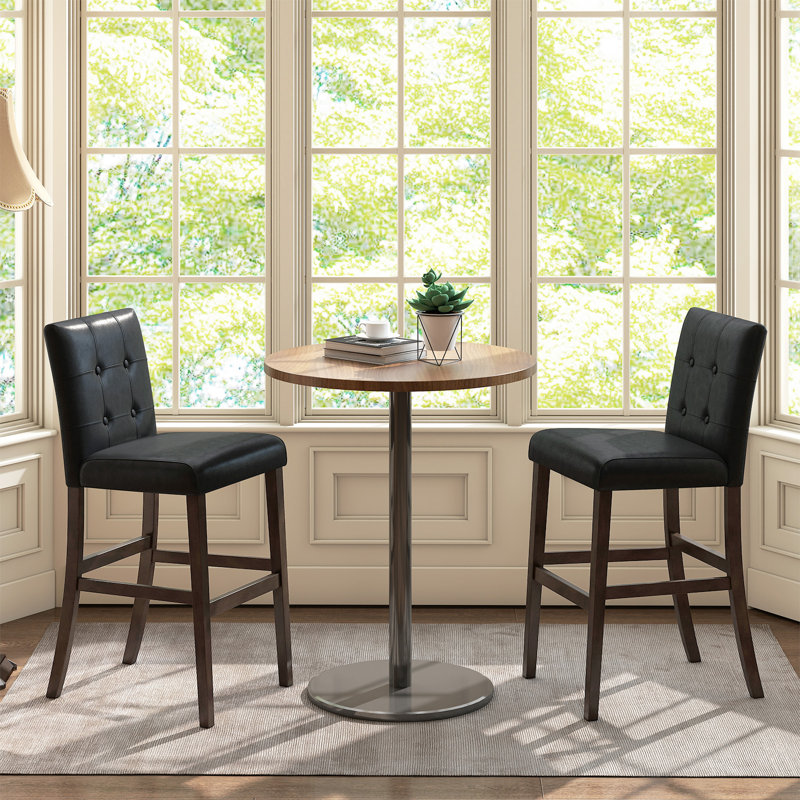 Rüdiger Upholstered Counter Stool with Solid Wood Frame