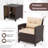 3 PCS Patio Sofa Set with Cushions & Tempered Glass Tabletop for Backyard