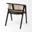 Chaise de salle à manger rembourrée en lin gris et noir