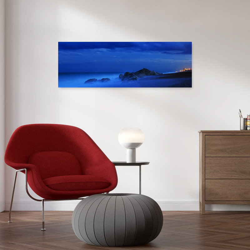 Art mural côtier éthéré bleu pacifique, H 36 po x l 12 po