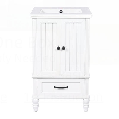 Durable Bathroom Vanity with Sink, Cabinet, Drawer, and Magnetic Door Stopper for Modern Bathrooms
