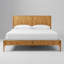 Structure de lit en bois d'acacia massif, moderne Mid-Century avec lit plateforme cannelé, supports centraux inclus, montage silencieux et facile, taille très grand / grand-350668109-350668110
