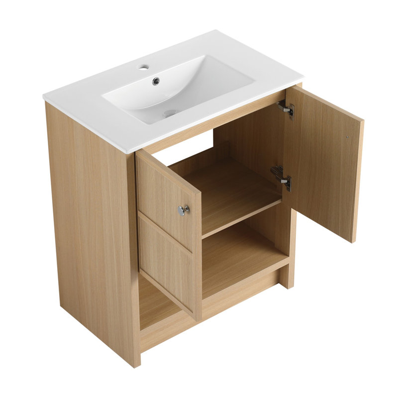 Meuble-lavabo autoportant de 30 po avec lavabo en céramique