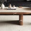 Table basse rectangulaire en bois manufacturé en noyer
