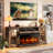 Fireplace Tv Stand With Electric Fireplace, Media Entertainment Center Console Table With Open Storage Shelves And Cabinets-737018556-721817057
