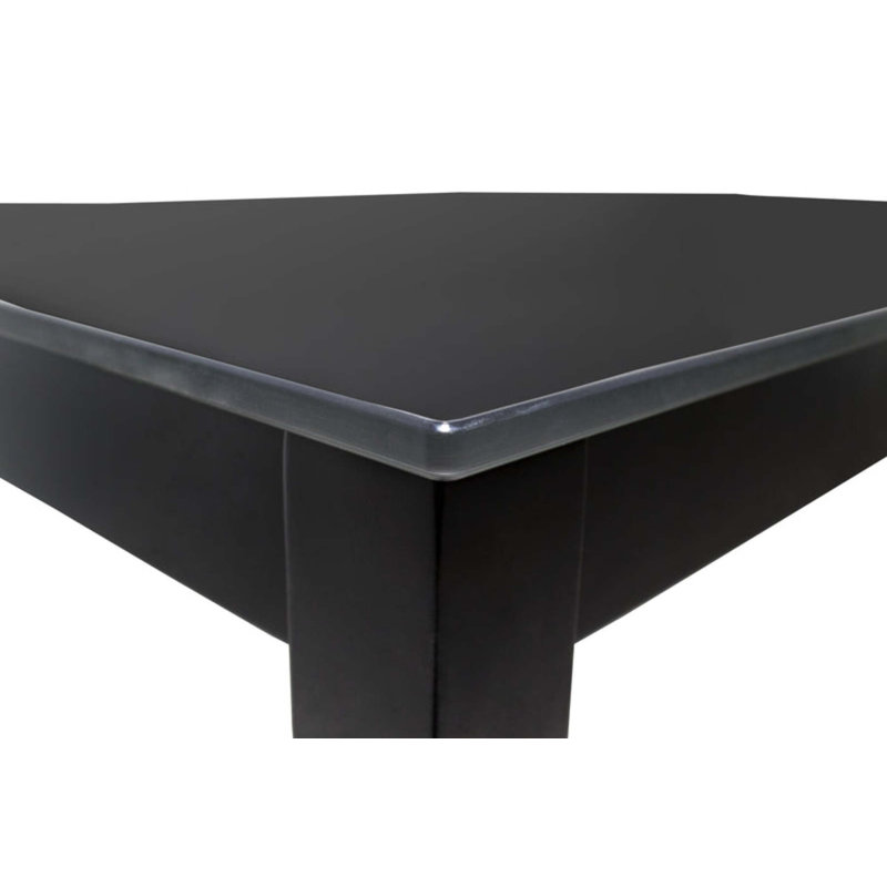 Beachley Extendable Glass Top Dining Table, Black