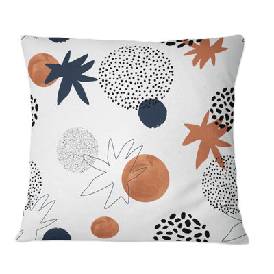 One Line Silhouettes With Polka Circles - Coussin décoratif à motif