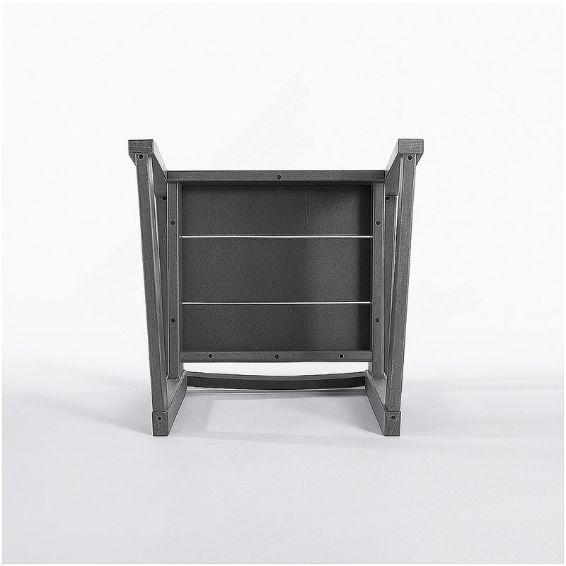 Fauteuils d'extérieur et de jardin en PEHD gris avec design et dossier modernistes pour des sièges durables et écologiques