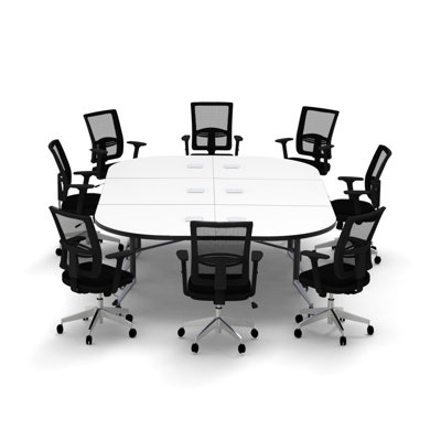 Ensemble de table rectangulaire modulaire avec roulettes et chaise modeste 72 po