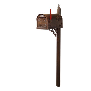Hummingbird Aluminum Post Mounted Mailbox