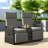 Patio Wicker Outdoor Lounge Chair Set With Adjustable Backrests And Built-in Storage Table-683119963