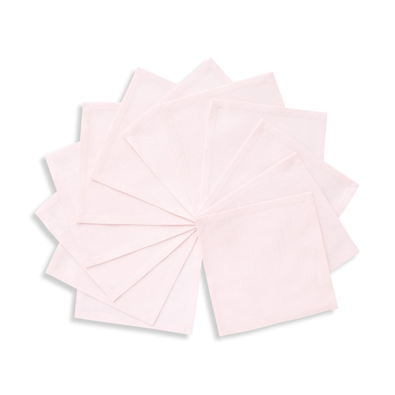 Dru - Cotton Linen Plain Cocktail Napkins, Navy
