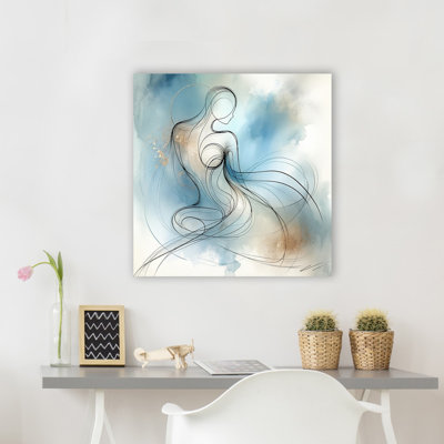 «Graceful Flow Abstract Line Nude Art», art mural sur toile tendue
