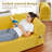 82.5" Floor Sofa with 2 Pillows, 3-Seat Corduroy Hybrid Pocketed Spring Couch, Compression Sofa for Living Room Bedroom Lounge, No Assembly Needed-1530878096