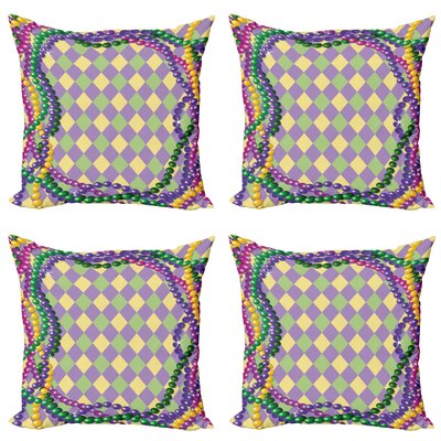 Ambesonne Mardi Gras Square Pillow Cover -  micfour_40229_16x16