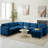 7-Piece Upholstered Corduroy Sectional-1228022336