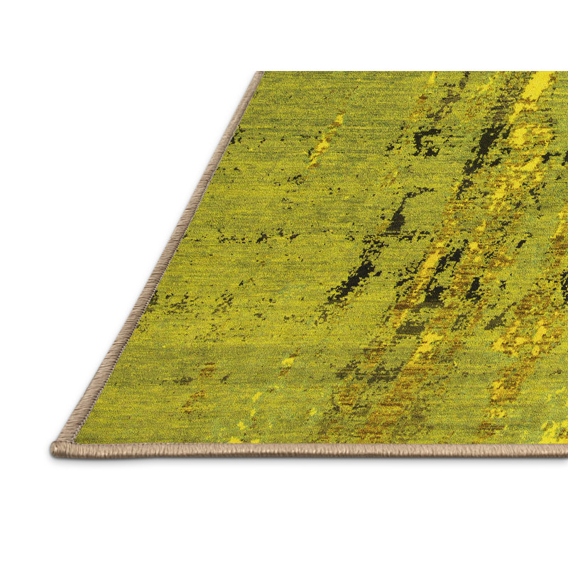 Washable Abstract Indoor Rug, Rectangle 7' x 9'