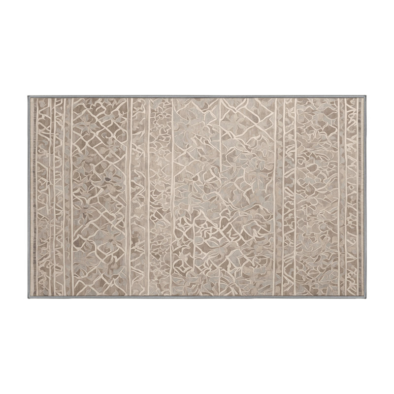 Tapis gris lavable à la machine, Rectangle 6 pi x 9 pi