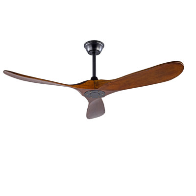 Ventilateur de plafond avec télécommande sans lumières, ventilateur de plafond à 3 pales intérieur et extérieur à moteur à courant continu pour patio