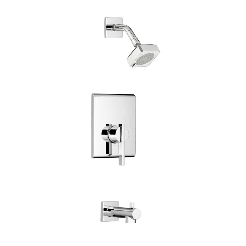 Robinet de douche et baignoire à pression équilibrée et contrôle de volume Times Square, Chrome