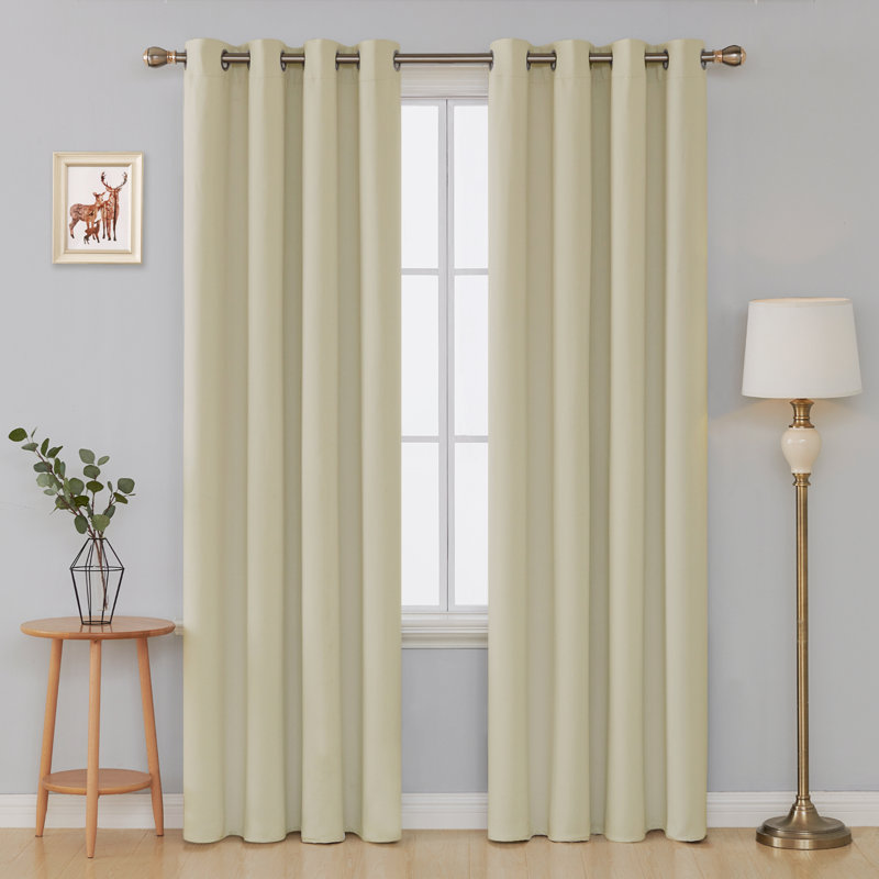 Cabrera Blackout Curtain Pair, Black, Width 140 x Drop 229 cm
