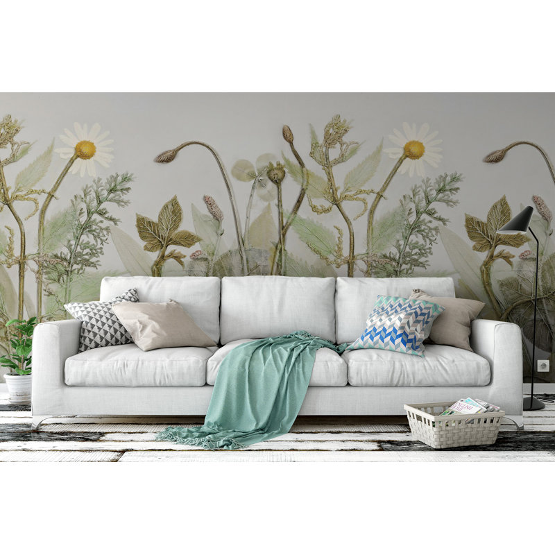 Murale à peindre Plants Daisies L 6,25 pi x l 112 po, L 4,08 pi x l 6,25 pi