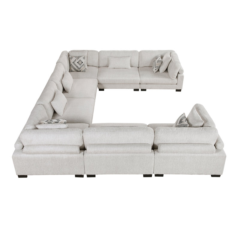 Canapé modulaire 8 pièces Conners, Microfibre/microsuède beige