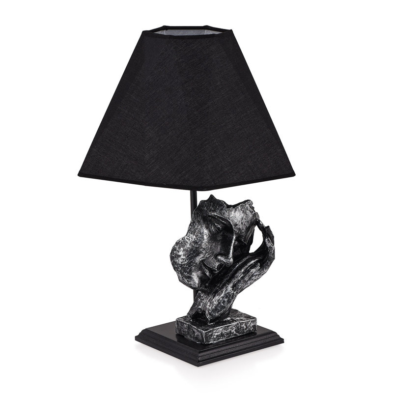 Table Lamp, Silver/Black, Black