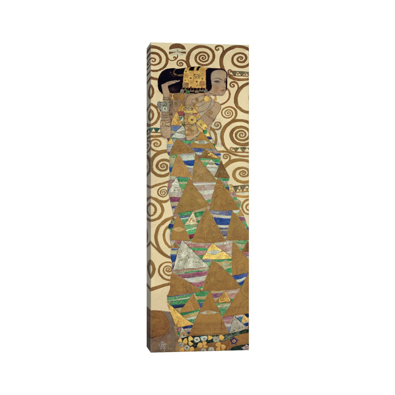 Expectation, Vertical by Gustav Klimt - Wrapped Canvas Panoramic Print, 30.48 cm H x 91.44 cm W x 1.91 cm D
