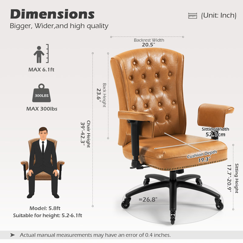 Chaise de bureau Carraton, Jaune terreux