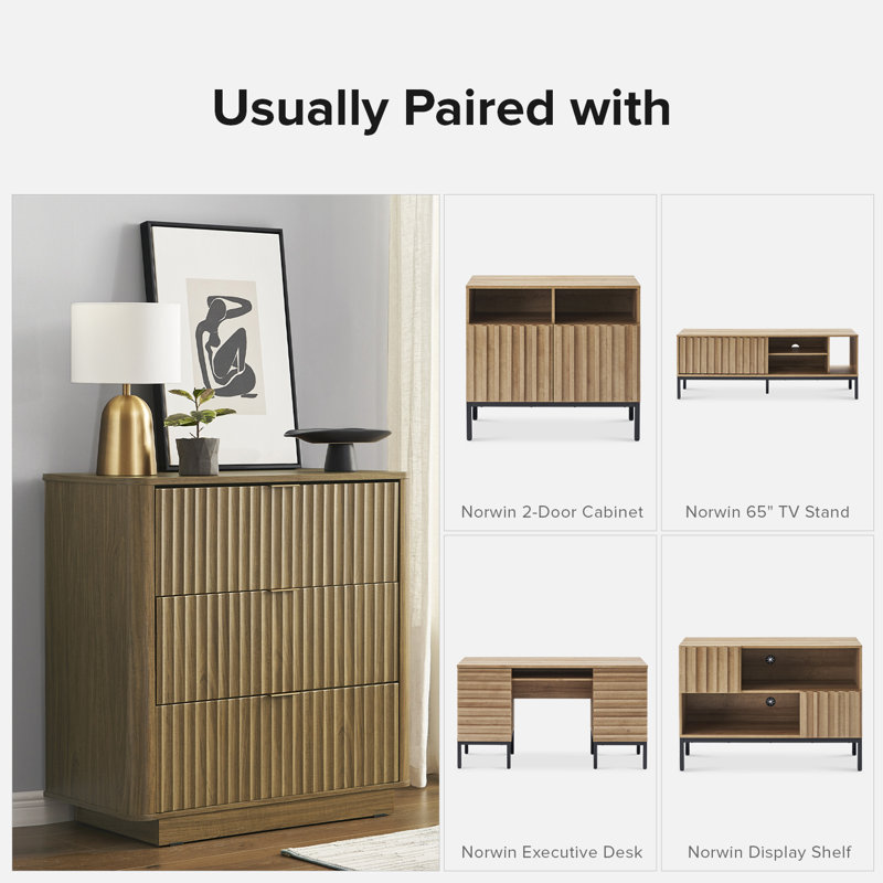 Dorcus 31.5'' W 3 - Drawer Dresser