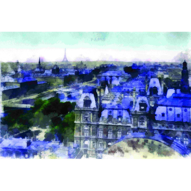 Aquarelle Paris - peinture sur toile tendue, H 8 po x l 12 po