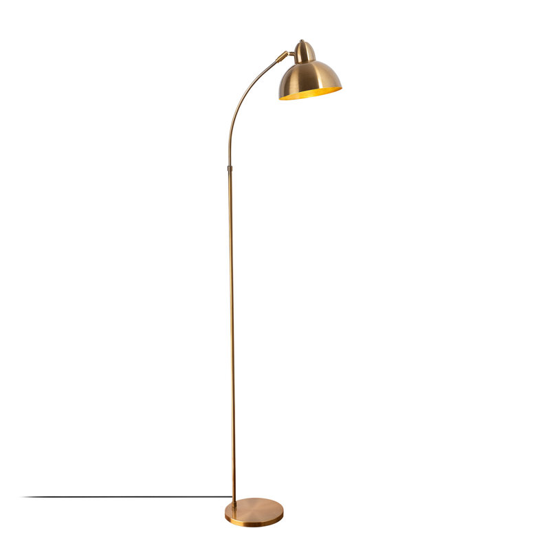 Hartranft 162cm Arc Floor Lamp, Shiny Gold
