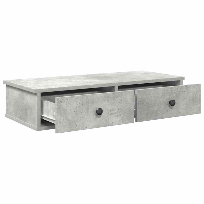 113-9 Wall Mounted Shelf, Concrete grey, 17cm H x 80cm W x 31cm D