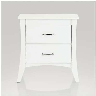 White 2-Drawer Nightstand
