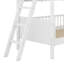 Lit superposé simple au-dessus de simple avec tablettes de rangement, lit superposé en bois massif avec rangement et échelle, garde-corps, aucun sommier nécessaire-1884462985