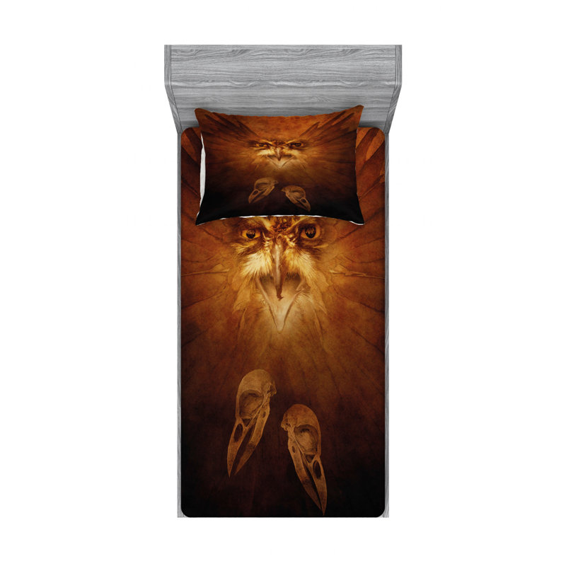 Twin White Microfiber Animal Print Bedding Set