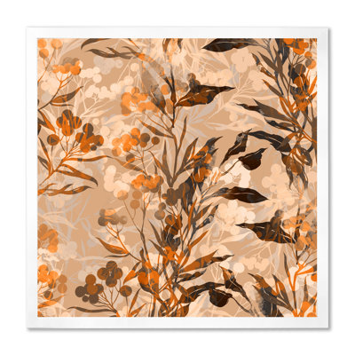 «Empreintes de feuilles et de graines avec des fleurs de prairie», reproduction d'art sur toile