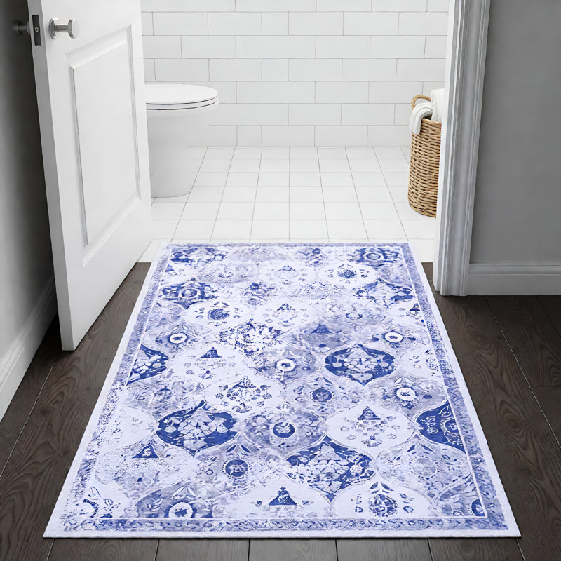Paillasson bleu MAVAL Adrienna, Rectangulaire 2 pi x 3 pi
