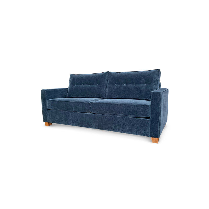 Duconje Upholstered 84'' Sofa, 60", Olympus Nutmilk, Black