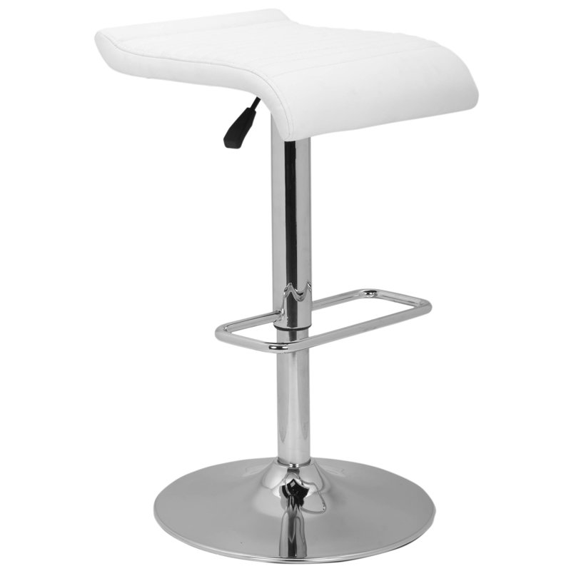 Tabouret de bar à hauteur ajustable Barber, Blanc