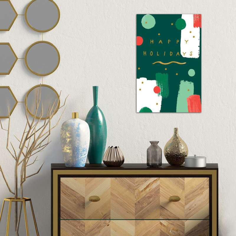 Abstract Christmas I 1 Piece Wrapped Canvas Wall Art, 66.04 cm H x 45.72 cm W x 1.91 cm D