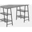 Bureau d'ordinateur, bureau personnel, ordinateur portable, tablettes de rangement, l 48 po, travail, stratifié gris, métal noir, contemporain, moderne-1769543325