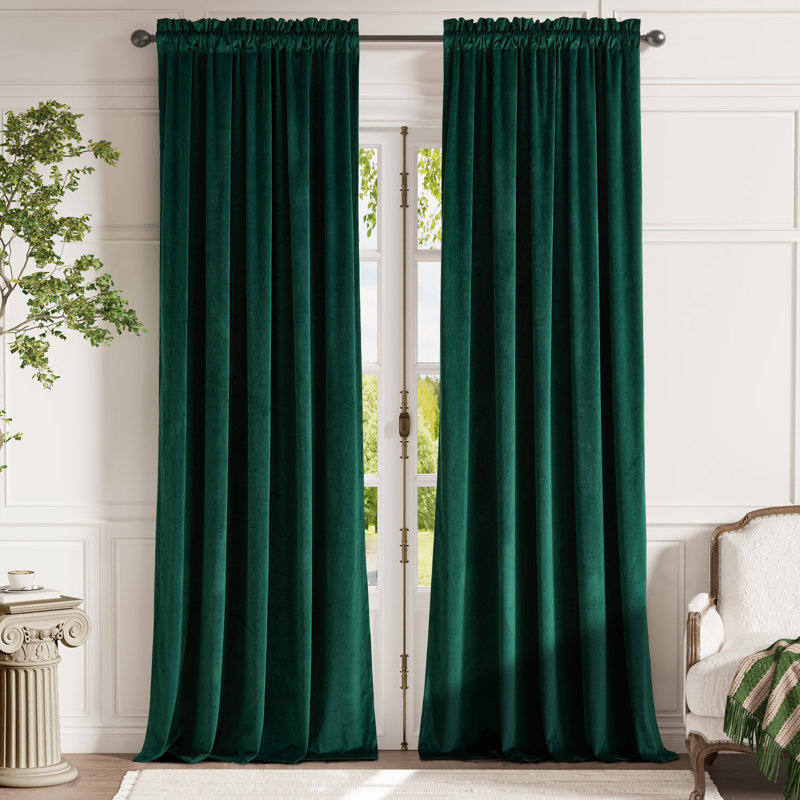 Rideaux en velours isolants et isolants pour rideaux de salon et de chambre à coucher, Beige crème, L 52 po x L 95 po
