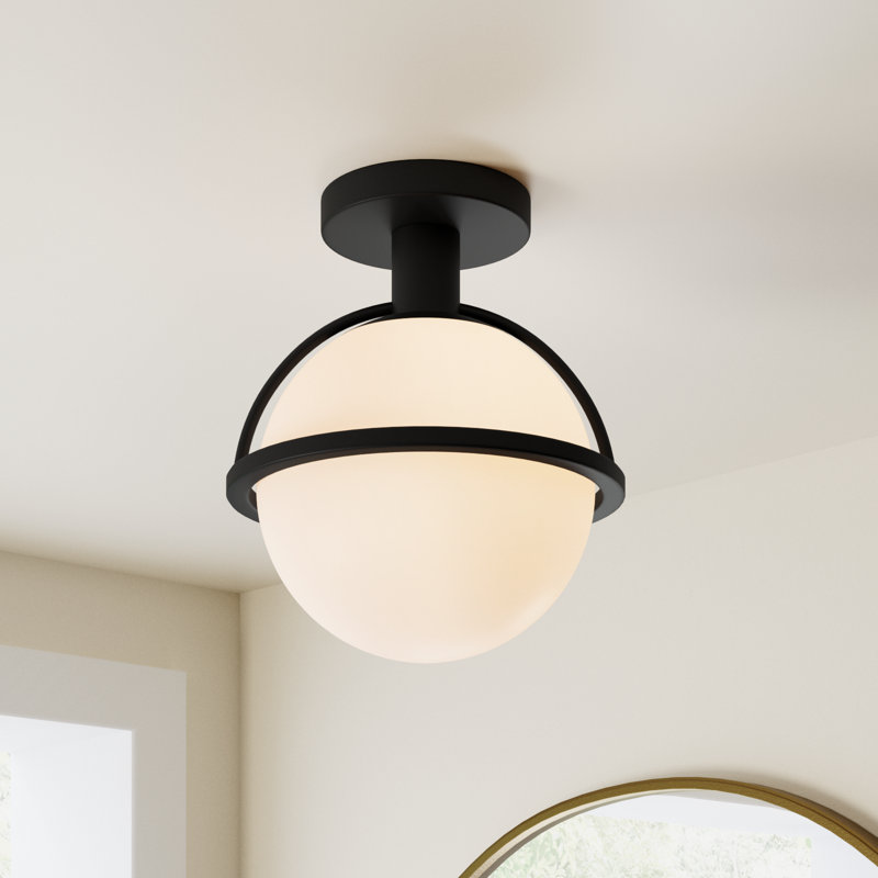 Rosier Glass Flush Mount, Blackened Bronze