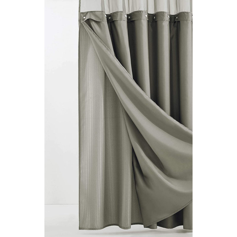 Ensemble de rideau de douche 2 pièces, Gris