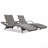 K&K 80'' Outdoor Wicker Chaise Lounge Chairs Set Of 2, Patio Rattan Reclining Chair Pull-Out Side Table W/ 5-Level Adjustable Backrest Ergonomic Wave Design Pool Sunbathing Recliners, Gray-306660218