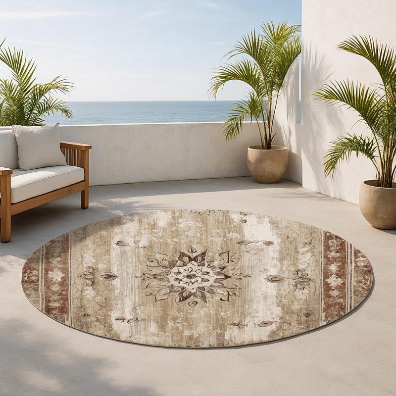 Tapis intérieur et extérieur Celestial Mirage, Rond 5 pi