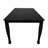 Modern 63 Inch Rectangular Dining Table, Black Finish Solid Rubberwood